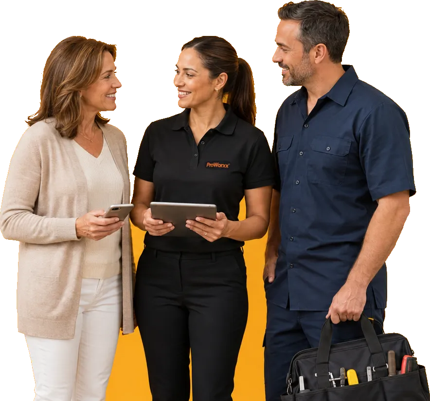 Homeowner with ProWorxx professionals